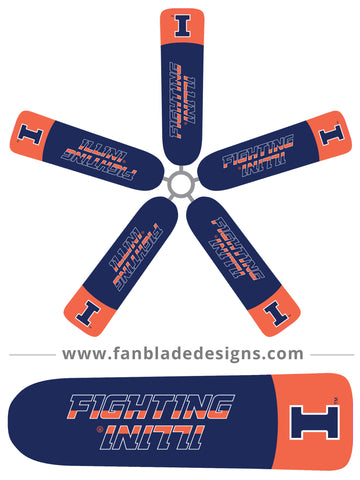 Fan Blade Designs fan blade covers - University of Illinois Fighting Illini