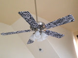 Zebra Print Ceiling Fan Blade Dust Covers